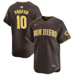 Men San Diego Padres 10 Jurickson Profar Brown 2024 Away Limited Stitched Baseball Jersey
