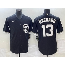 Men San Diego Padres 13 Manny Machado Black Cool Base Stitched Baseball Jersey