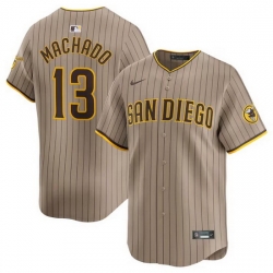 Men San Diego Padres 13 Manny Machado Tan 2024 Alternate Limited Stitched Baseball Jersey