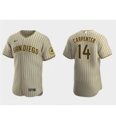 Men San Diego Padres 14 Matt Carpenter Tan Flex Base Stitched Baseball Jersey