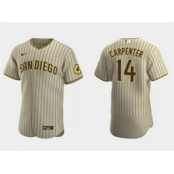 Men San Diego Padres 14 Matt Carpenter Tan Flex Base Stitched Baseball Jersey