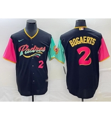 Men San Diego Padres 2 Xander Bogaerts 2022 Black City Connect With Patch Cool Base Stitched Baseball Jersey