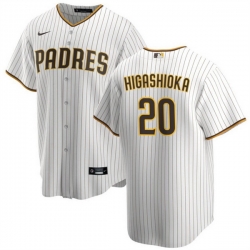Men San Diego Padres 20 Kyle Higashioka White Cool Base Stitched Baseball Jersey