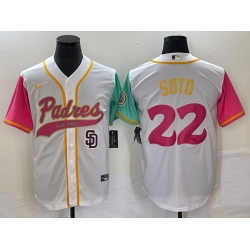 Men San Diego Padres 22 Juan Soto White City Connect Cool Base With Path Stitched Baseball Jersey