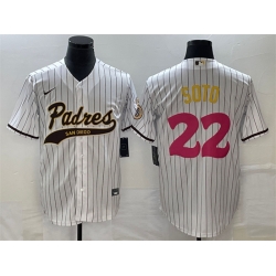 Men San Diego Padres 22 Juan Soto White Cool Base Stitched Baseball Jersey