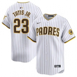 Men San Diego Padres 23 Fernando Tatis Jr  White 2024 Home Limited Stitched Baseball Jersey