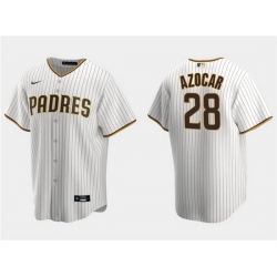 Men San Diego Padres 28 Jos E9 Azocar White Cool Base Stitched Jersey