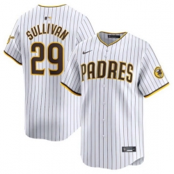 Men San Diego Padres 29 Brett Sullivan White 2024 Home Limited Stitched Baseball Jersey