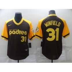 Men San Diego Padres 31 Dave Winfield Brown Stitched jersey