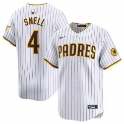 Men San Diego Padres 4 Blake Snell White 2024 Home Limited Stitched Baseball Jersey