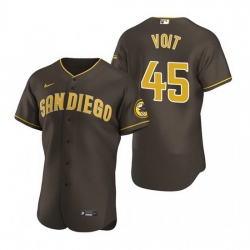 Men San Diego Padres 45 Luke Voit Brown Flex Base Stitched Baseball jersey