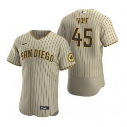 Men San Diego Padres 45 Luke Voit Tan Flex Base Stitched Baseball jersey