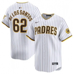 Men San Diego Padres 62 Enyel De Los Santos White 2024 Home Limited Stitched Baseball Jersey