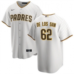 Men San Diego Padres 62 Enyel De Los Santos White Cool Base Stitched Baseball Jersey