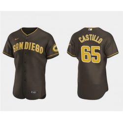 Men San Diego Padres 65 Jos E9 Castillo Brown Flex Base Stitched Baseball Jersey