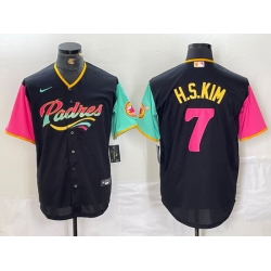 Men San Diego Padres 7 Ha Seong Kim Black City Connect Cool Base Stitched Baseball Jersey III
