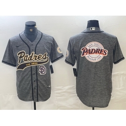 Men San Diego Padres Blank Gray Camo Cool Base Stitched Baseball Jersey 7
