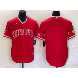 Men San Diego Padres Blank Red Cool Base Stitched Baseball Jersey