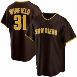 Men San Diego Padres Dave Winfield Brown Stitched Cool Base Jersey