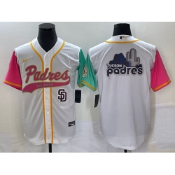 Men San Diego Padres White Team Big Logo City Connect Cool Base With Patch Stitched Baseball Jersey 1