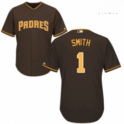 Mens Majestic San Diego Padres 1 Ozzie Smith Replica Brown Alternate Cool Base MLB Jersey