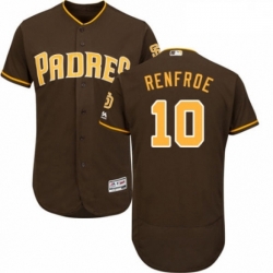 Mens Majestic San Diego Padres 10 Hunter Renfroe Brown Alternate Flex Base Authentic Collection MLB Jersey 
