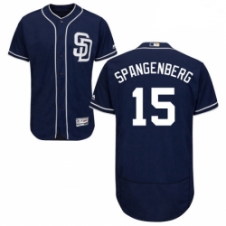 Mens Majestic San Diego Padres 15 Cory Spangenberg Navy Blue Alternate Flexbase Authentic Collection MLB Jersey