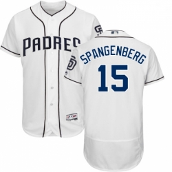 Mens Majestic San Diego Padres 15 Cory Spangenberg White Home Flexbase Authentic Collection MLB Jersey