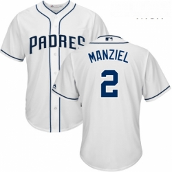 Mens Majestic San Diego Padres 2 Johnny Manziel Replica White Home Cool Base MLB Jersey