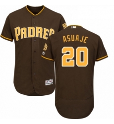 Mens Majestic San Diego Padres 20 Carlos Asuaje Brown Alternate Flex Base Authentic Collection MLB Jersey