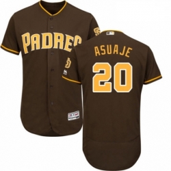 Mens Majestic San Diego Padres 20 Carlos Asuaje Brown Alternate Flex Base Authentic Collection MLB Jersey