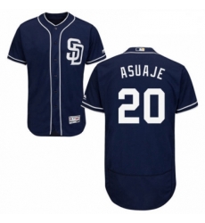 Mens Majestic San Diego Padres 20 Carlos Asuaje Navy Blue Alternate Flex Base Authentic Collection MLB Jersey