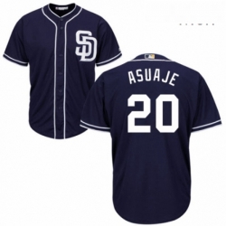 Mens Majestic San Diego Padres 20 Carlos Asuaje Replica Navy Blue Alternate 1 Cool Base MLB Jersey 