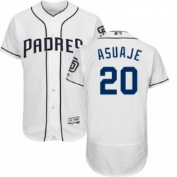 Mens Majestic San Diego Padres 20 Carlos Asuaje White Home Flex Base Authentic Collection MLB Jersey