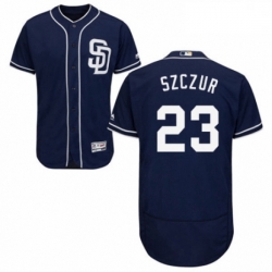 Mens Majestic San Diego Padres 23 Matt Szczur Navy Blue Alternate Flex Base Authentic Collection MLB Jersey