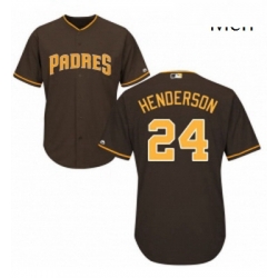 Mens Majestic San Diego Padres 24 Rickey Henderson Replica Brown Alternate Cool Base MLB Jersey