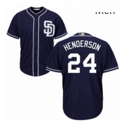 Mens Majestic San Diego Padres 24 Rickey Henderson Replica Navy Blue Alternate 1 Cool Base MLB Jersey