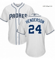 Mens Majestic San Diego Padres 24 Rickey Henderson Replica White Home Cool Base MLB Jersey