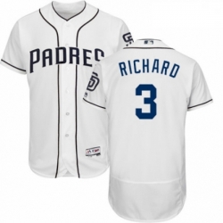 Mens Majestic San Diego Padres 3 Clayton Richard White Home Flex Base Authentic Collection MLB Jersey