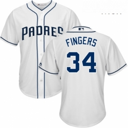 Mens Majestic San Diego Padres 34 Rollie Fingers Replica White Home Cool Base MLB Jersey