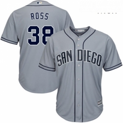 Mens Majestic San Diego Padres 38 Tyson Ross Authentic Grey Road Cool Base MLB Jersey 