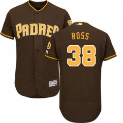 Mens Majestic San Diego Padres 38 Tyson Ross Brown Alternate Flex Base Authentic Collection MLB Jersey