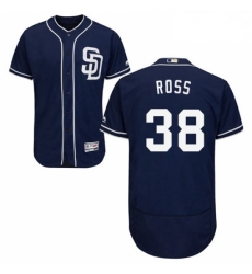 Mens Majestic San Diego Padres 38 Tyson Ross Navy Blue Alternate Flex Base Authentic Collection MLB Jersey 