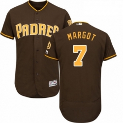 Mens Majestic San Diego Padres 7 Manuel Margot Brown Alternate Flex Base Authentic Collection MLB Jersey