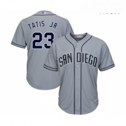 Mens San Diego Padres 23 Fernando Tatis Jr Replica Grey Road Cool Base Baseball Jersey 