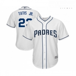 Mens San Diego Padres 23 Fernando Tatis Jr Replica White Home Cool Base Baseball Jersey 