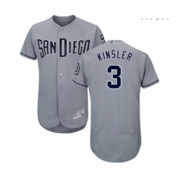 Mens San Diego Padres 3 Ian Kinsler Authentic Grey Road Cool Base Baseball Jersey 