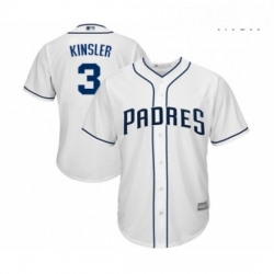 Mens San Diego Padres 3 Ian Kinsler Replica White Home Cool Base Baseball Jersey 