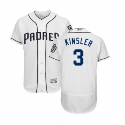 Mens San Diego Padres 3 Ian Kinsler White Home Flex Base Authentic Collection Baseball Jersey