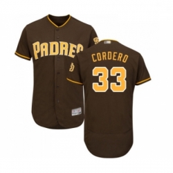 Mens San Diego Padres 33 Franchy Cordero Brown Alternate Flex Base Authentic Collection Baseball Jersey